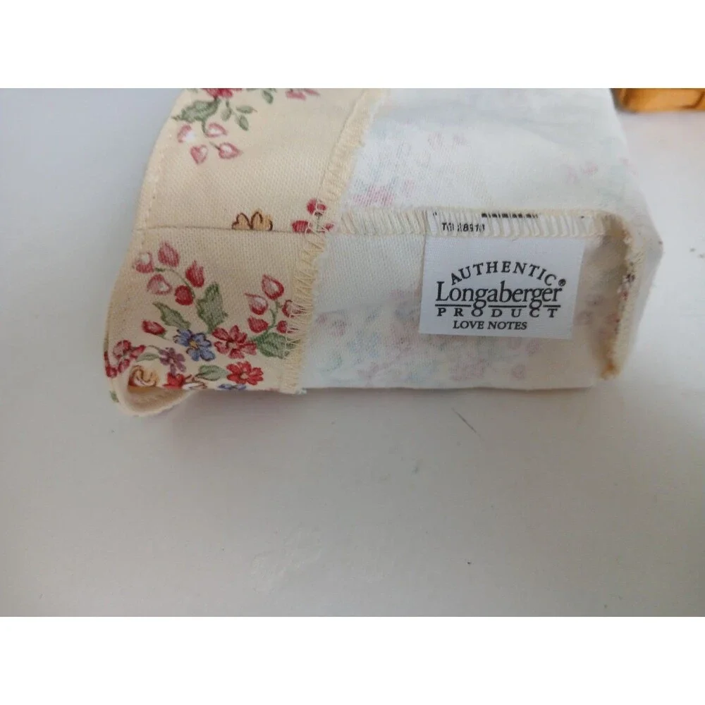 Longaberger 2001 Love Notes Basket W/ Liner & Tie On Heart Pamphlet